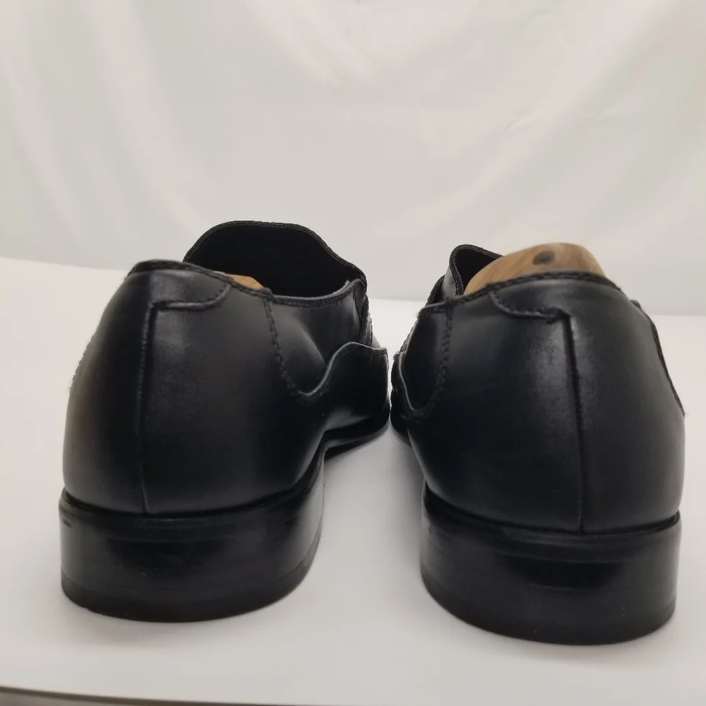 Perry Ellis Portfolio Matthew 07714A Mens Size 10.5 Black Leather Slip On